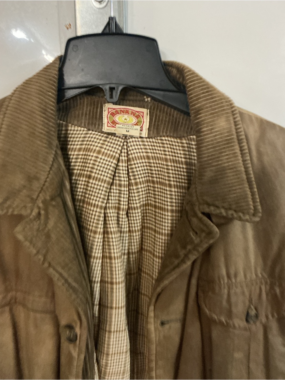 Banana Republic Brown Field Jacket with Corduroy Collar waxed cotton vintage rar